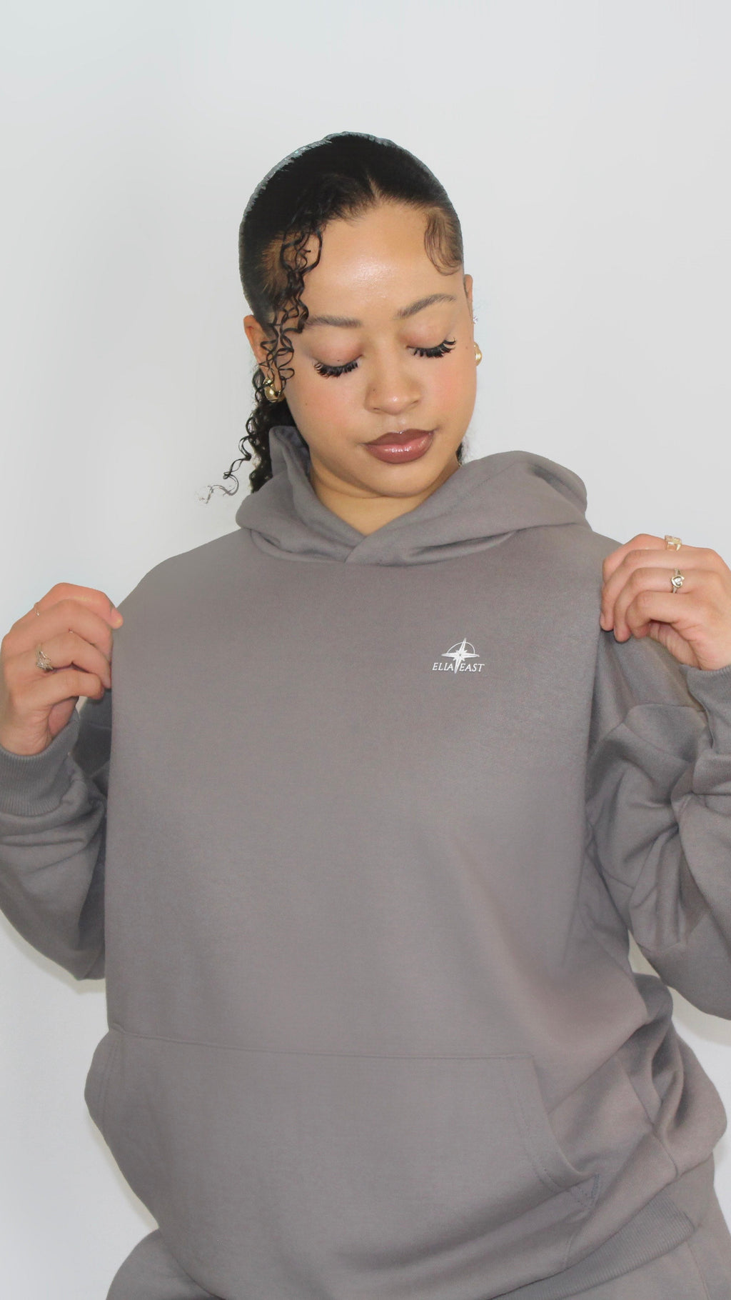 ELIAEAST Stone Gray Hoodie