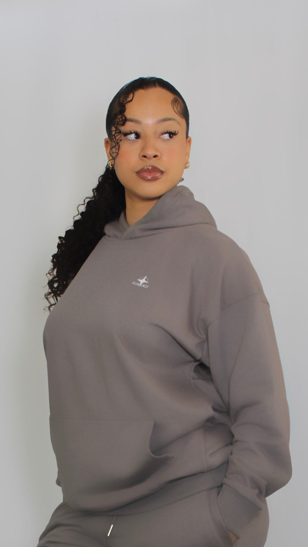 ELIAEAST Stone Gray Hoodie